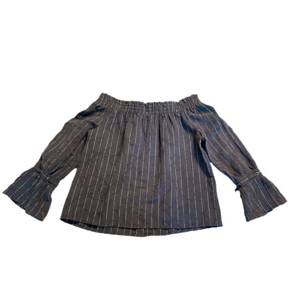 Lucky Brand Striped Long Sleeve Off Shoulder Top S EUC! - Picture 9 of 12